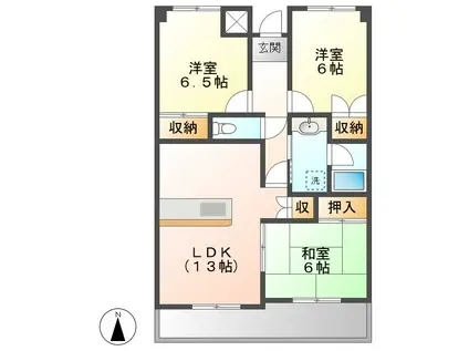 P・WAVE417(3LDK/3階)の間取り写真