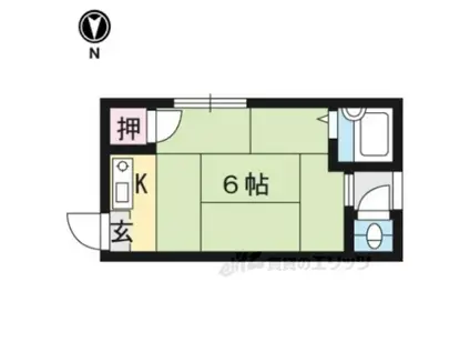 大文字ハイツ(ワンルーム/1階)の間取り写真