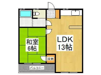 グレースマンションやまざき(1LDK/2階)の間取り写真