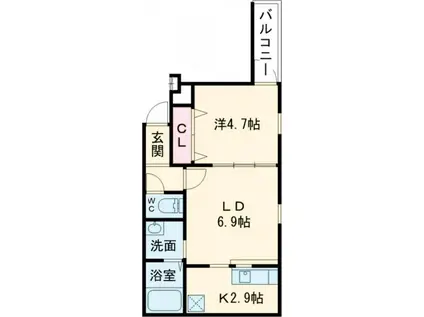 フジパレス長吉川辺II番館(1LDK/3階)の間取り写真
