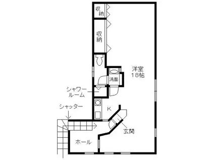 中井ビル(ワンルーム/2階)の間取り写真