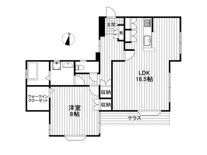メゾン寺崎(1LDK/1階)の間取り写真