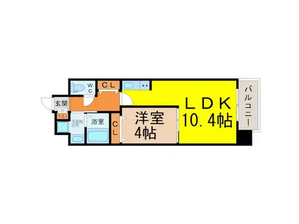 ARTIZA上前津II(1LDK/4階)の間取り写真