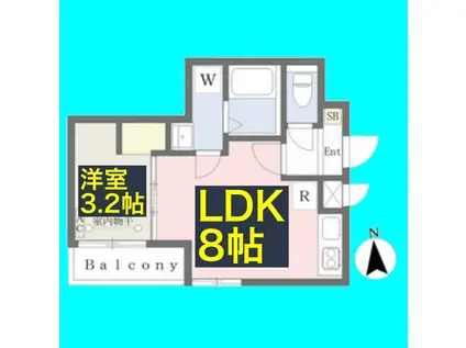 MOVE上飯田(1LDK/1階)の間取り写真