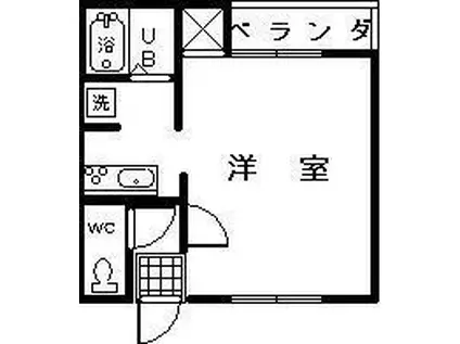 コーポカリーナ(1K/2階)の間取り写真