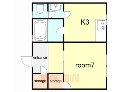 荒四湊川マンション(1K/3階)の間取り写真