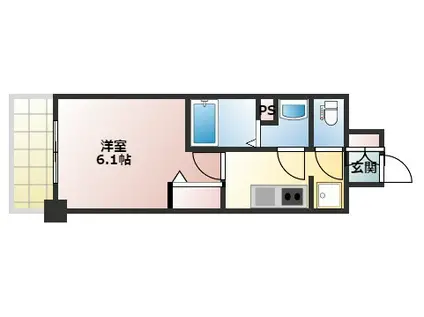 プレサンスジェネ新神戸ステーションフロント(1K/6階)の間取り写真