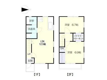 セゾンガーデンA(2LDK/1階)の間取り写真