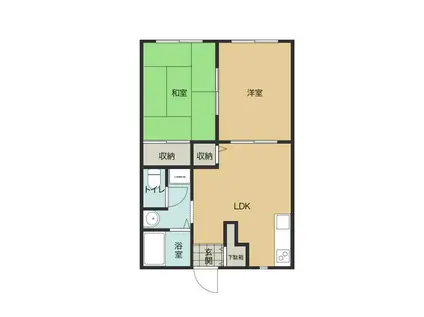 ガーデンプレイス高久 B棟(2DK/2階)の間取り写真