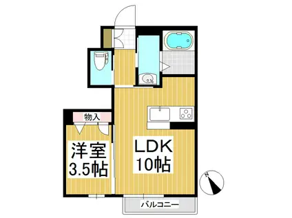 長野電鉄長野線 附属中学前駅 徒歩24分 2階建 築8年(1LDK/1階)の間取り写真