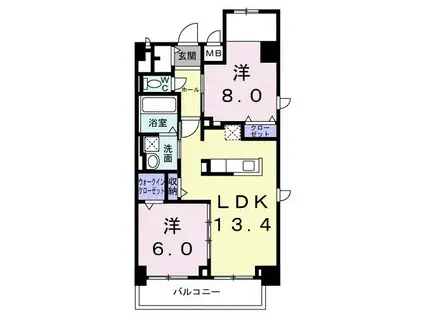 KUNIO(2LDK/5階)の間取り写真