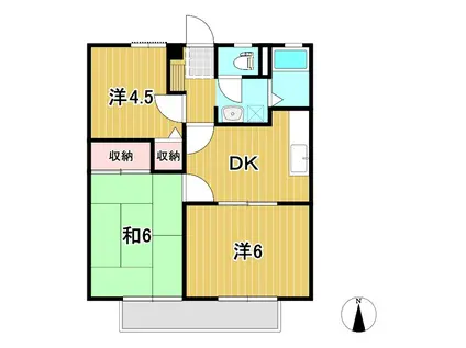 オークハイツ(3DK/1階)の間取り写真