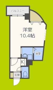 エントレ流町(1K/4階)の間取り写真