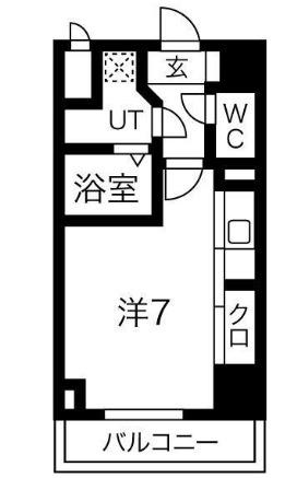S-RESIDENCE 難波 VIALE(ワンルーム/12階)の間取り写真