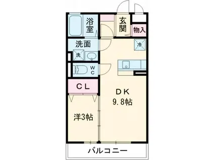 PRINCESSI・II(1LDK/3階)の間取り写真