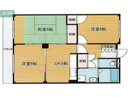 アビタシオン京殿(3DK/4階)の間取り写真