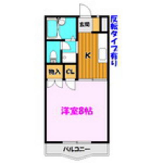 コーポラス芳賀II(1K/2階)の間取り写真