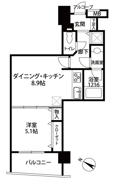 クレアール赤坂 7階階 間取り