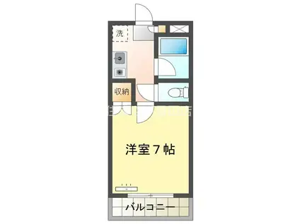 エルハイム(1K/2階)の間取り写真