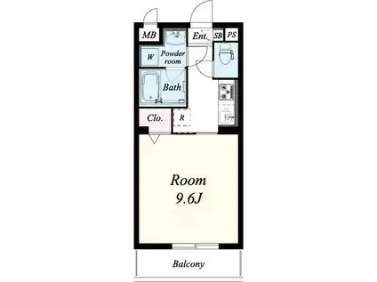 ビウォール正木(1K/2階)の間取り写真