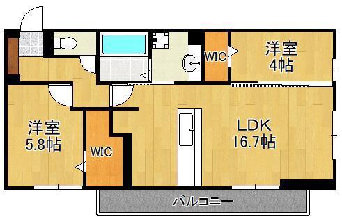 アピアランス中井(2LDK/3階)の間取り写真