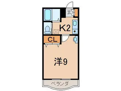 クリエイトハイツ(1K/2階)の間取り写真
