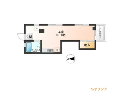 ルミナス パルビラ(ワンルーム/4階)の間取り写真