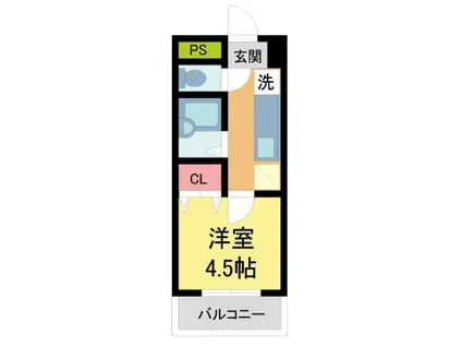 マンション宮本(1K/4階)の間取り写真