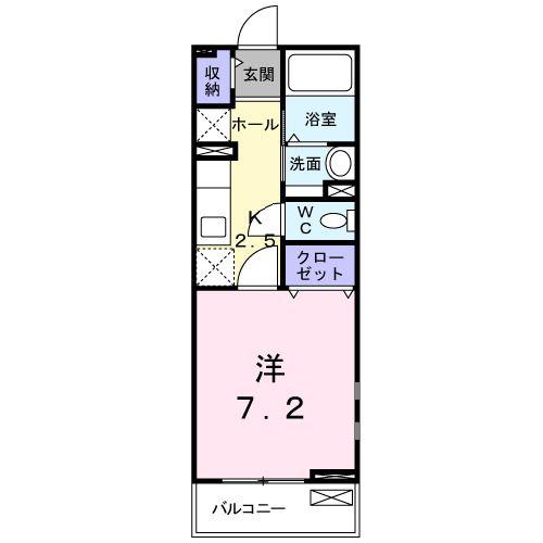 プランド-ル(1K/2階)の間取り写真