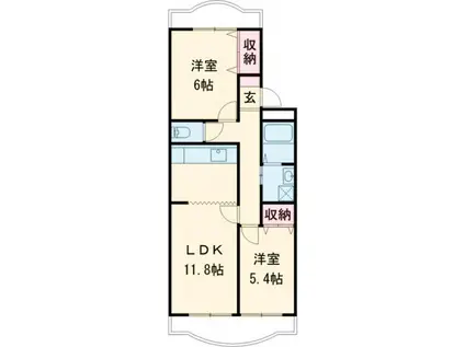 プリマベール(2LDK/1階)の間取り写真