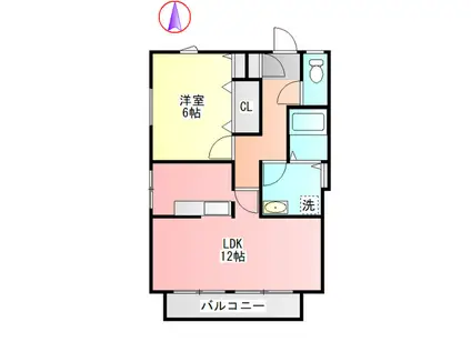 アバンス大竹(1LDK/1階)の間取り写真