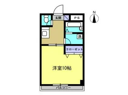 オーベルジュ須賀川(1K/3階)の間取り写真