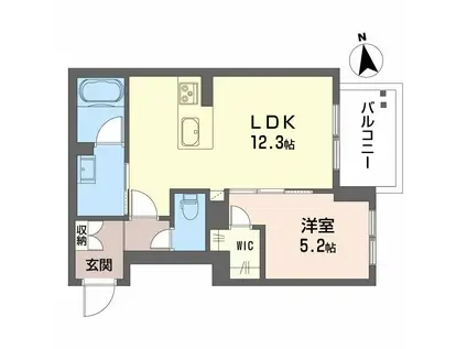 シャーメゾン アトリエール(1LDK/1階)の間取り写真