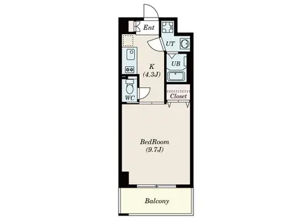 フローラル堀木(1K/6階)の間取り写真