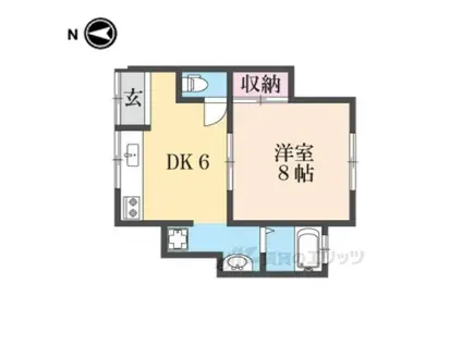 中島コーポC棟(1DK/1階)の間取り写真