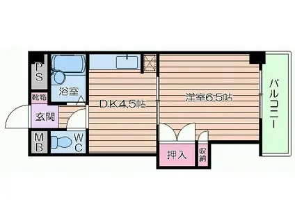 MSR天満東ローズコーポ天満東(1DK/7階)の間取り写真