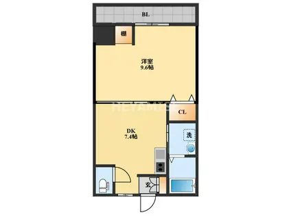 アミティ久原(1DK/2階)の間取り写真