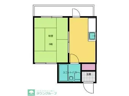 カジワラマンション(1K/2階)の間取り写真