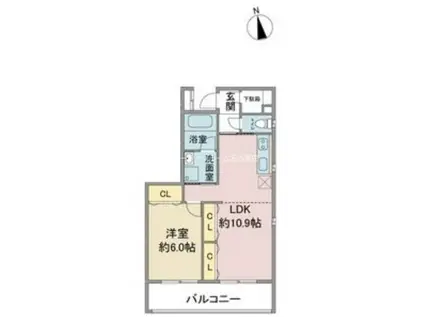 グランシャトゥ那古野(1LDK/2階)の間取り写真