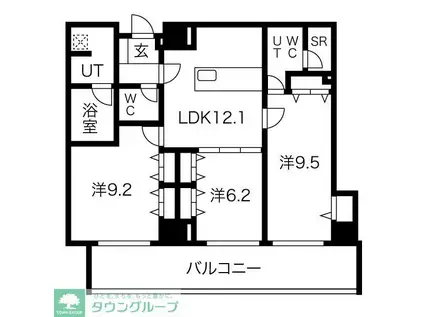 さくらHILLS NISHIKI PLATINUM RESIDENCE(3LDK/13階)の間取り写真
