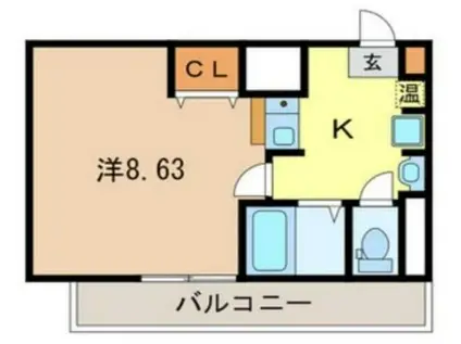 プレアデス月見山(1K/5階)の間取り写真