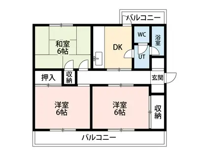 星野マンション(3DK/3階)の間取り写真