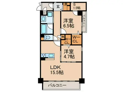 LA・PROSPERITA(2SLDK/3階)の間取り写真