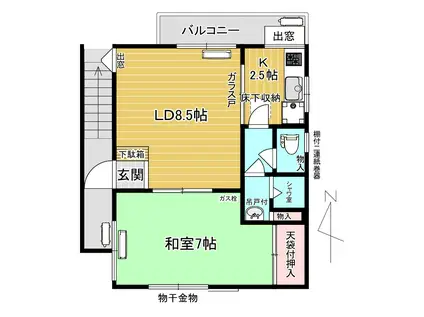 第2吉原ハイツ(1LDK/2階)の間取り写真