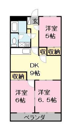 M・アリージェンス(3DK/3階)の間取り写真