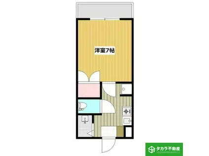 サニーパレス賀来(1K/4階)の間取り写真