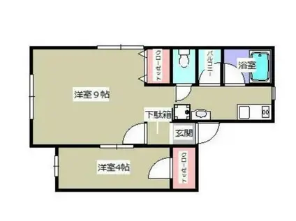 MCハイム(1LDK/2階)の間取り写真