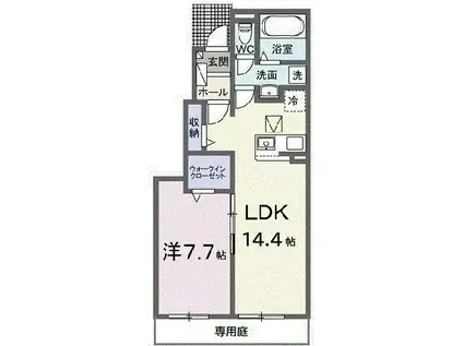 グラン エース(1LDK/1階)の間取り写真