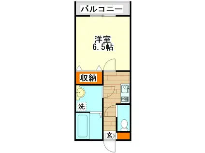 クオーレ近大前(1K/2階)の間取り写真