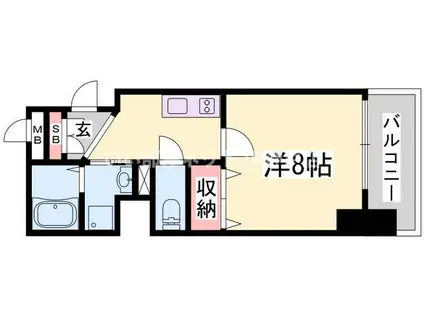 ララプレイス三宮ルミナージュ(1K/9階)の間取り写真